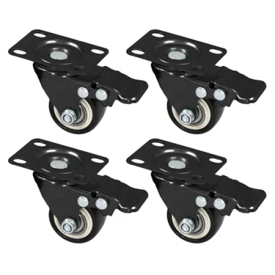 Imagen de HMF 6710 Ruedas de alta resistencia con freno poliuretano, 4 unidades, 38 mm, hasta 300 kg, color negro