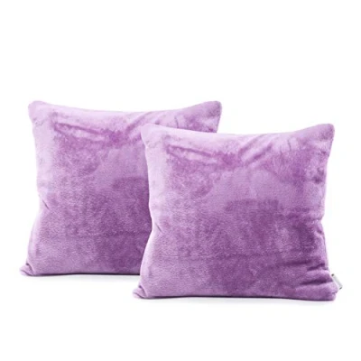 Imagen de DecoKing 57605 2 piezas fundas de almohada 45 x cm microfibra cremallera forro polar lila Mic