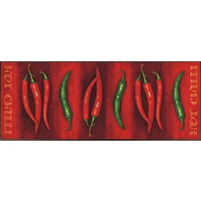 Imagen de Wash+Dry Hot Chilli Felpudo, Multicolor, 60x180cm