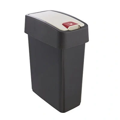 Imagen de Keeeper Cubo de la Basura Premium con Tapa Abatible, Tacto suave, 10 l, Magne, Gris (Graphite)
