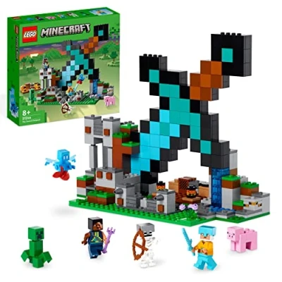 Imagen de LEGO Minecraft La Fortificación Espada, Juguete de Construcción, Minifiguras Creeper, Soldado, Guerrero y Esqueleto, Regalo Niños Niñas 8 Años o Más 21244