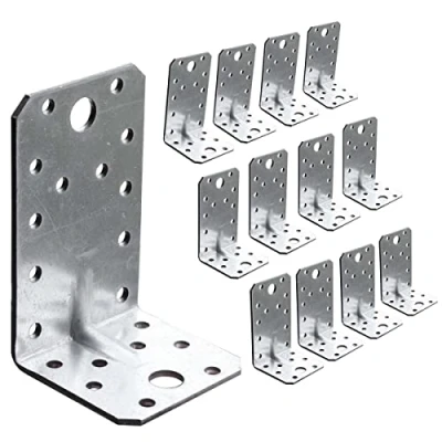 Imagen de OMIdeas 12 x Escuadra Metalica De Angulo (90 50 55 2.5) Conector en ángulo Conectores angulares con reborde Angulos Metalicos Galvanizadas