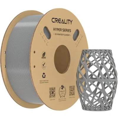Imagen de Creality Filamento PETG Gris de 1.75mm para K1 MAX, Impresora 3D Diseñado Alta Velocidad 30 a 600mm/s, 1kg (2.2 LB)/Carrete, Hyper PETG, ± 0.03mm
