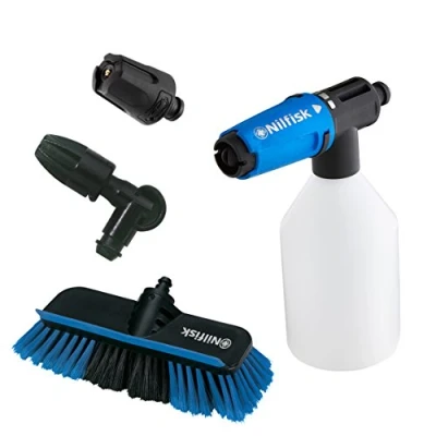 Imagen de Nilfisk Kit de Limpieza Coches Pulverizador Espuma Super Foam + Brush Boquilla para el Chasis Bajo Accesorio Original Hidrolimpiadoras