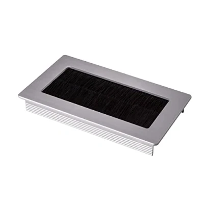 Imagen de SOTECH 1 x pasacables Toledo de aluminio anodizado plata 100 70 mm Dimensión montaje: 90 62 15,3