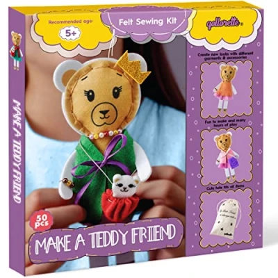 Imagen de qollorette Fieltro Para Manualidades Kit Costura Niños, Oso De Peluche Aprender A Coser Niños