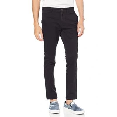 Imagen de Amazon Essentials Pantalones Chinos de Pitillo, Elásticos, Informales Hombre, Negro, 42W / 28L