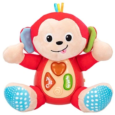 Imagen de winfun 46507 Peluche Mono Interactivo con luz y Sonido, Peluches educativos para bebés, Monito Canta Aprende, A Partir de 3 Meses, Pilas Incluidas, Juguetes Regalos Primera Infancia