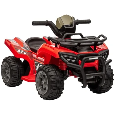 Imagen de HOMCOM Quad Eléctrico para Niños de +18 Meses Vehículo a Batería 6V Infantil con Velocidad 2 km/h y Avance 70x42x45 cm Rojo