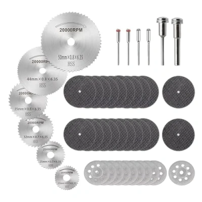 Imagen de ZFYQ Hoja de Corte para Herramientas Rotativas 42 Piezas, Mini Disco Diamante, Sierra Circular HSS and Resina, Madera, Plástico, Metal, Piedra