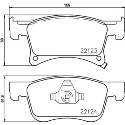Imagen de HELLA 8DB 355 023 021 Juego de pastillas freno con avisador acústico desgaste accesorios OPEL: Corsa E Hatchback, Adam