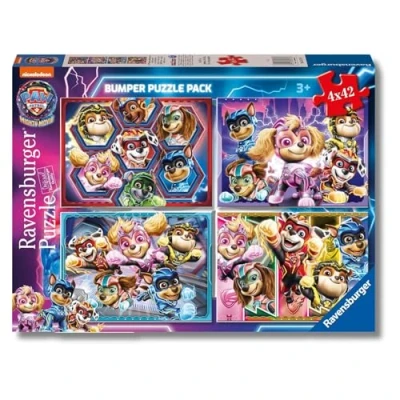 Imagen de Ravensburger Puzzle Paw Patrol The mighty movie, Colección 4x42 Bumper Pack, 4 de 42 Piezas, para Niños, Edad Recomendada 4+ Años