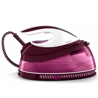 Imagen de GC7842/40 Philips Central vapor, presión de la bomba máxima. 6,5 bar, 1,5 L, 400 g/min, 120 Suela SteamGlide Plus, Violeta, Blanco, 220 240 V
