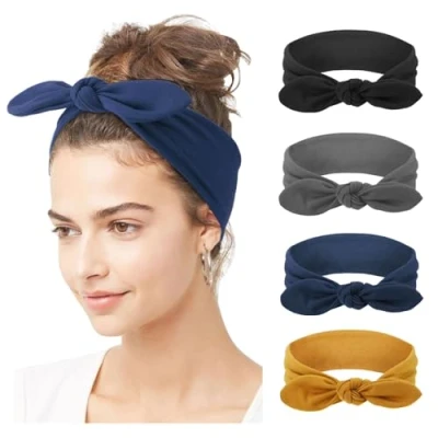 Imagen de DRESHOW 4 Piezas Diadema Para Mujer Turbante Bohemia Elástico Cinta Banda El Cabello Accesorios