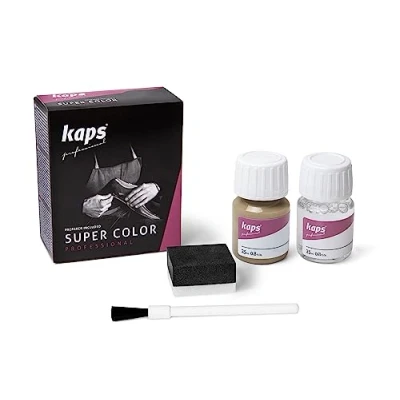 Imagen de Tinte con Imprimación para Zapatos Y Bolsos Textiles de Cuero Natural Sintético, Kaps Super Color And Preparer, 70 Colores (167 beig oscuro)