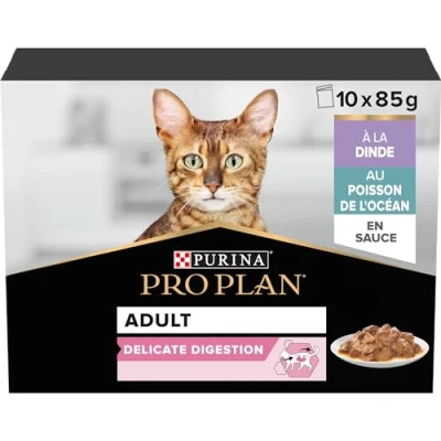 Imagen de Purina Comida para Gato Pro Plan Delicate Pavo Pescado 10 x 85 g