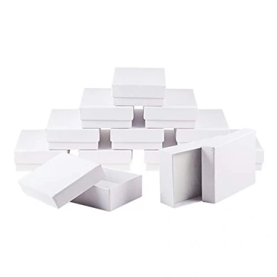 Imagen de NBEADS Caja de Joyería, Cartón Papel Blanco 60 unidades con Esponja para Collar, Pulsera, Pendiente, Anillo, Empaque Y Exhibición, 9x6.5x2.8 cm