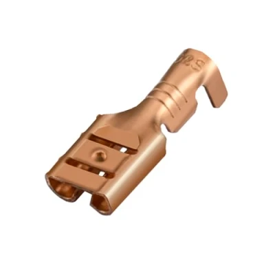 Imagen de Heschen terminales hembra de empalme rápido 6,3 mm, conector crimpado, no aislado, 100 unidades