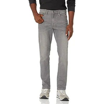 Imagen de Amazon Essentials Pantalón Vaquero Cómodo y Elástico de Ajuste Entallado (Previamente Goodthreads) Hombre, Gris, 33W / 34L