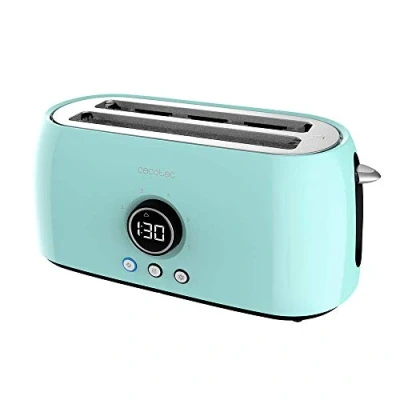 Imagen de Cecotec Tostadora Digital ClassicToast 15000 Blue Extra Double. 1500 W, 2 Ranuras largas extraanchas para 4 tostadas, Pantalla Digital, 3 Funciones, Varillas Superiores, Turquesa