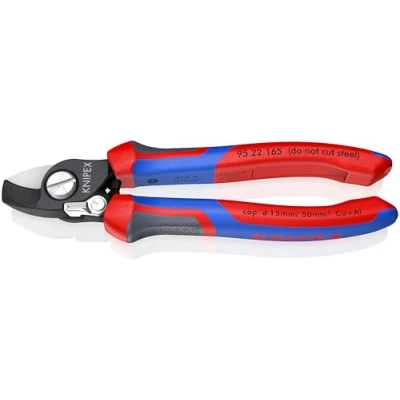 Imagen de Knipex Tijeras cortacables con muelle de apertura bruñido, fundas multicomponentes 165 mm 95 22