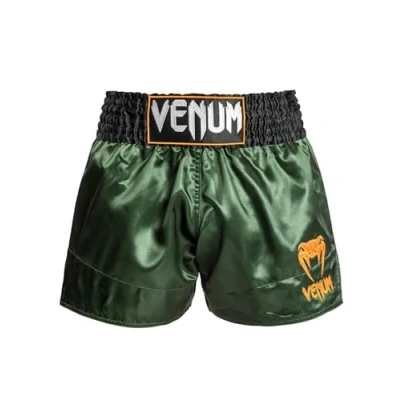 Imagen de Venum Classic MUAY THAI Short Pantalón corto de deporte, Hombre, Talla: Large, Green/black/gold