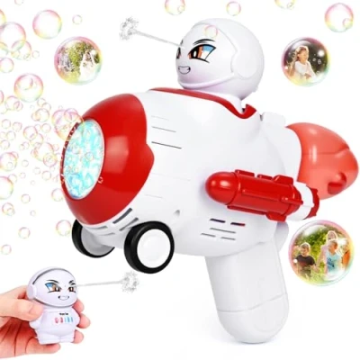 Imagen de Apritsce Maquina de Burbujas, Astronauta Pompas Jabon, Portátil Juguete Burbujas Niños, Pompero Automatico para Boda, Cumpleaños, Fiesta