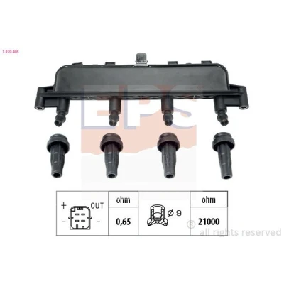Imagen de EPS 1.970.405 Bobina de encendido PEUGEOT: 206 Hatchback, 207 106 II CITROËN: Saxo C3 I Xsara Hatchback
