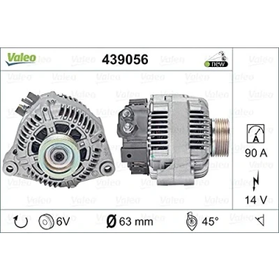 Imagen de VALEO 439056 Alternador 14V 90A CITROËN: Saxo Hatchback, Berlingo / First I Furgón, I, PEUGEOT: Partner Furgón