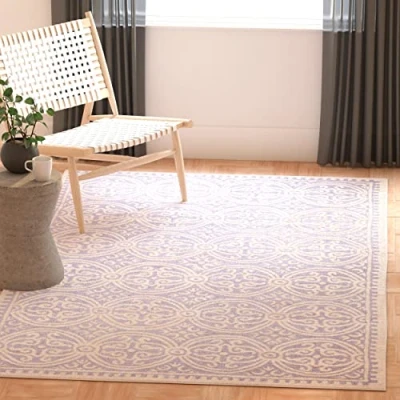 Imagen de Safavieh &quot;Marina con Textura área Alfombra, luz Azul/Marfil, 76 X 243 1,6 cm PPPP, Lana, Lavander/Ivory, 152
