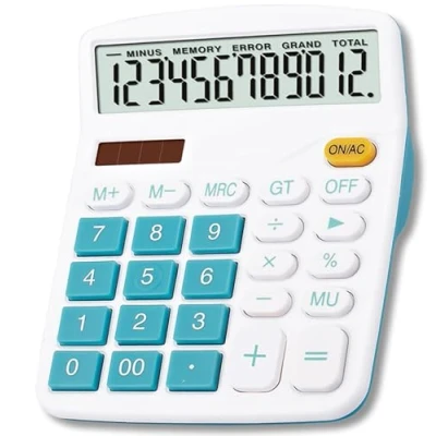 Imagen de Mengshen Calculadora grande, 12 dígitos Pantalla LCD Batería Solar Energía Dual financiera dedicada grande Comercial de Escritorio función estándar