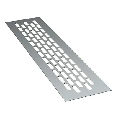 Imagen de sossai® Rejillas de ventilación aluminio Alucratis (1 pieza) Rectangular dimensiones: 24,5 x 6 cm Color: aluminium rejilla aire