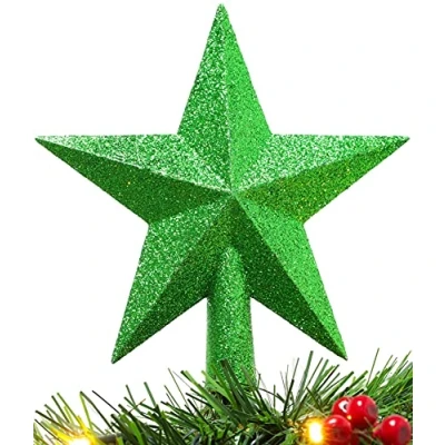 Imagen de Christmas Concepts® 20cm Glitter Tree Topper Adorno para la Punta del árbol de Navidad (Verde Esmeralda)