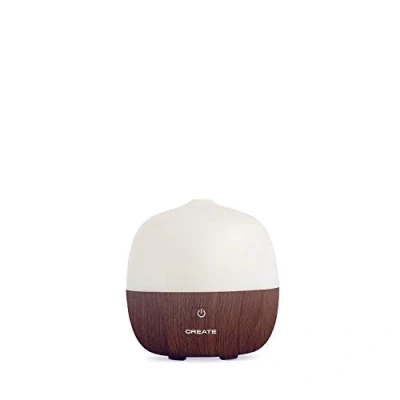 Imagen de CREATE/Aroma Studio/Difusor de Aromas y humidificador Madera Oscura/Emite Vapor Frio con propiedades Humectantes Aromaterapia, 7 Colores Luces LED programables, 120ml, 5W