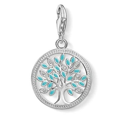 Imagen de Thomas Sabo Colgante con Motivos Inspirados en la Espiritualidad y Buena Fortuna, Abalorio de Árbol Del Amor