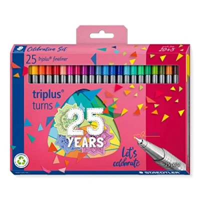 Imagen de STAEDTLER 334 C25 TA Triplus Fineliner Limited Edition Rotuladores de punta fibra, 0,3 mm, colores surtidos (paquete 20 + 5 gratis)