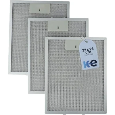 Imagen de Anakel Home Filtros de Campana Extractora 400472918 compatible con TEKA DM90 DM60 3 Unidades Filtro Metálico 32x26cm (Revisar Medidas entre Pestañas)