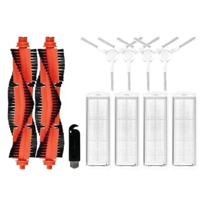 Imagen de INF Accesorios de repuestos para Xiaomi Mop 2S / P/Mop Pro XMSTJQR2S STYTJ02YM, 2 x Cepillo Principal, 4 Filtro HEPA, Lateral, 1x Limpieza
