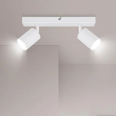 Imagen de Ketom GU10 Lámpara de Techo con 2 Focos, Focos Orientables, Blanco Apliques Interior, Modernas para el Salon, Dormitorio, Cocina, Comedor, Sin Bombilla
