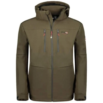 Imagen de Geographical Norway Timmex Men Chaqueta Softshell Hombre Impermeable Con Capucha Abrigo Para Hombres Outdoor Cortavientos Resistente Senderismo Esquí Otoño Invierno Primavera (Caqui XL)