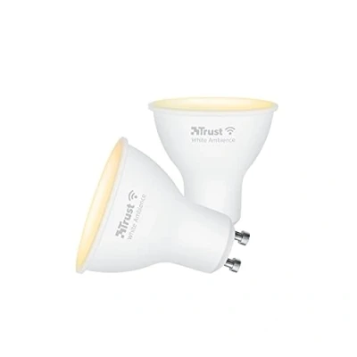 Imagen de Trust WiFi GU10 Bombilla LED, Compatible con Alexa y Google Home, LED Regulable, No Hub, 2.4GHz Inteligente, Lámpara Spotlight, Luz Blanca de Cálida a Fría Pack 2