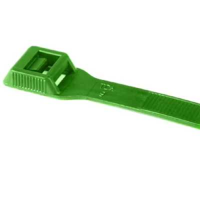 Imagen de HellermannTyton Bridas de Cabeza Plana 400x9 mm, 38.0 116mm Poliamida 6.6 (PA66), Color Verde, Bolsa 100 piezas