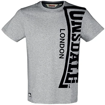 Imagen de Lonsdale Holyrood Camiseta estampada, Hombre, Talla: Medium, Marl grey black