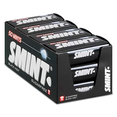 Imagen de Smint Tin Best Sellers, Caramelo Comprimido Sin Azúcar, Sabores Variados 12 Unidades De 35 g (Total 420 g)