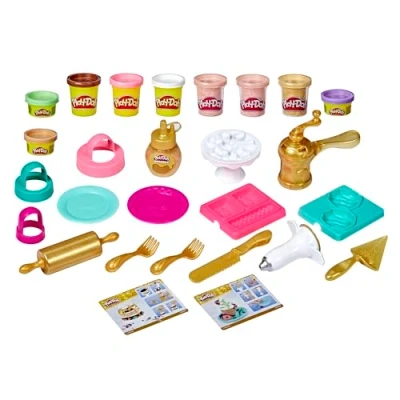 Imagen de Hasbro Play Doh Bakery Arcilla para modelar Pasteles Dorados, Multicolor (E9437)
