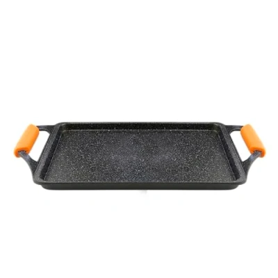 Imagen de WECOOK! Ecochef Titanio Bandeja Asadora Inducción, Plancha de Asar 37X25cm, 5 Capas Antiadherente QUANTANIUM Ecológico sin PFOA, Asas Silicona, Aluminio Fundido 5mm, Vitrocerámica, Gas, Horno