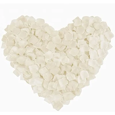 Imagen de Happium 1000 pétalos de rosa seda para decoración fiestas, flores artificiales (marfil)