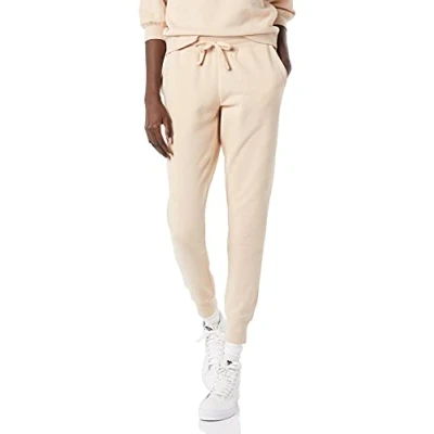 Imagen de Amazon Essentials Pantalones De Correr Forro Polar con Puños (Disponibles En Tallas Grandes) Mujer, Beige, XXL