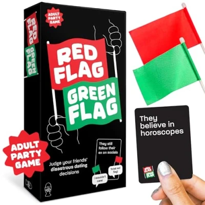 Imagen de Lucky Egg Divertido Juego de fiesta bandera roja con verde para juzgar a tus amigos decisiones citas 230 preguntas diversas mesa adultos, juegos