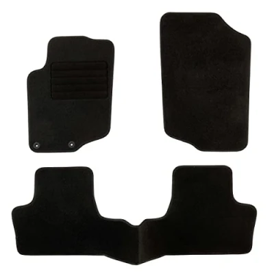 Imagen de DBS 1763477 Alfombrillas de coche A medida para 3 uds. Antideslizante Moqueta en negro 900 g/m² Aspecto terciopelo Modelo Star